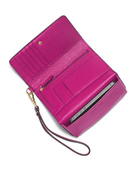 michael kors purple wallet|michael kors pink wristlet wallet.